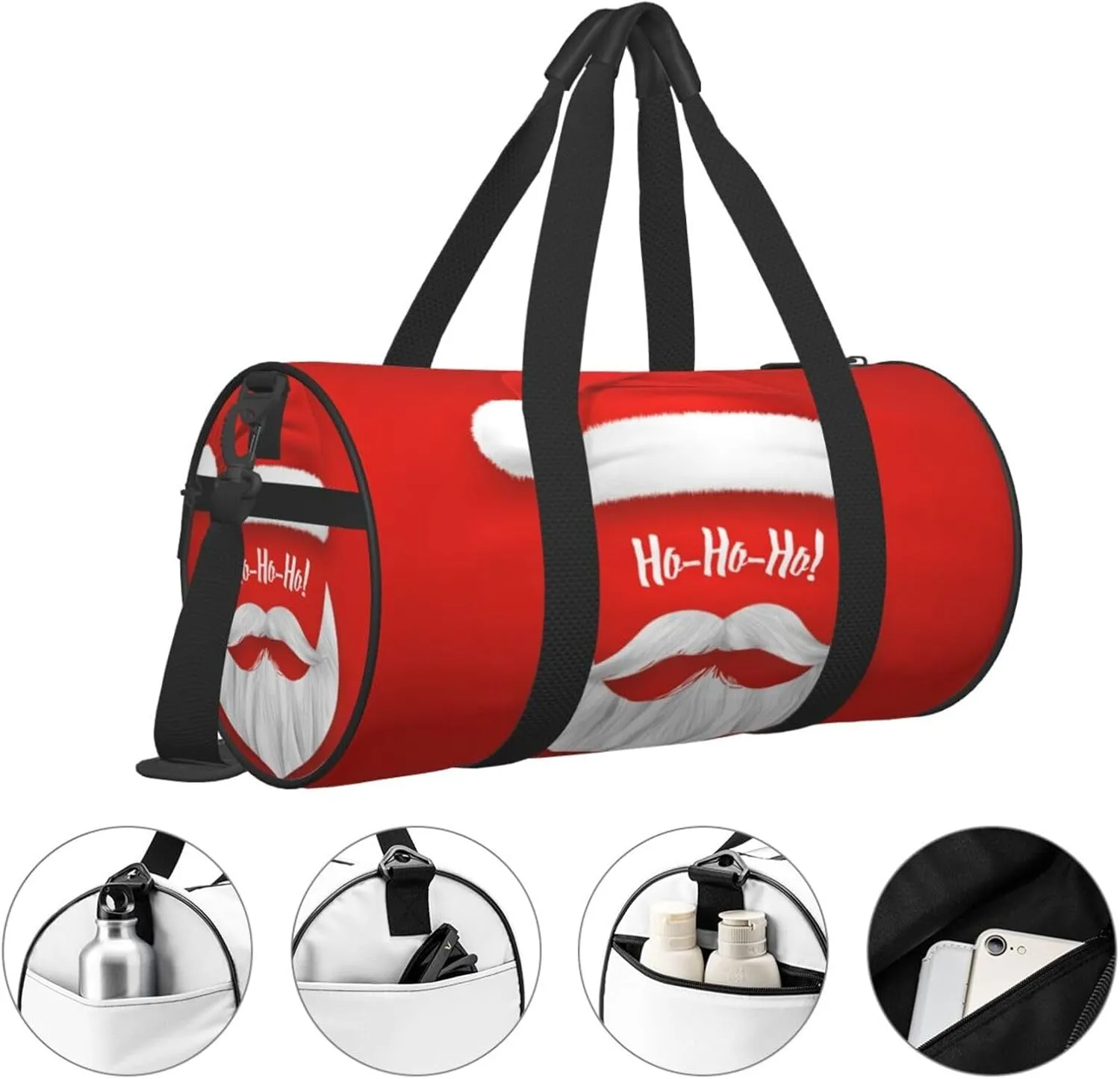 Travel Duffle Bag for Men Women, Santa Claus Christmas Duffle Bags for Sport Gym Overnight Luggage