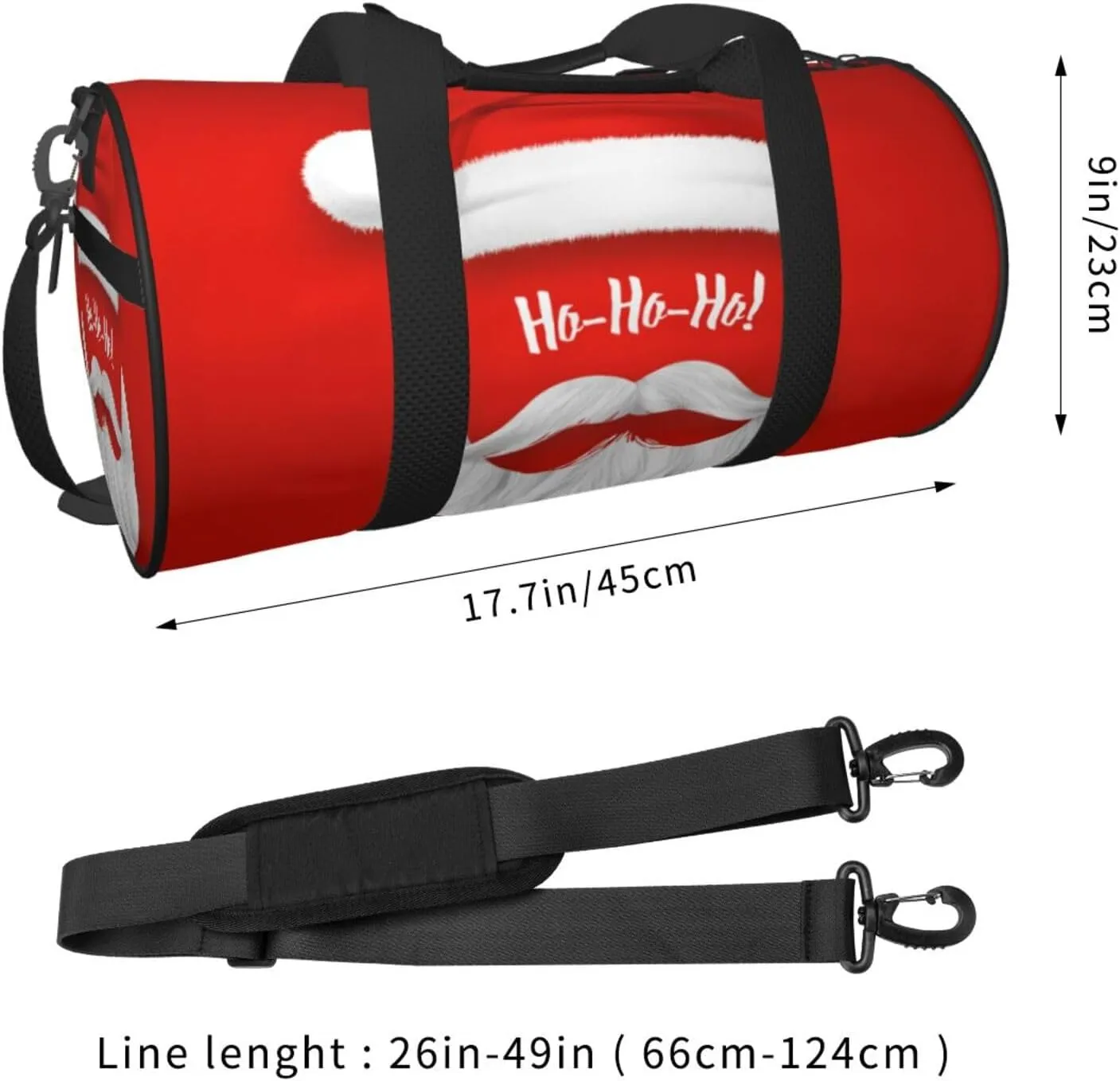 Travel Duffle Bag for Men Women, Santa Claus Christmas Duffle Bags for Sport Gym Overnight Luggage