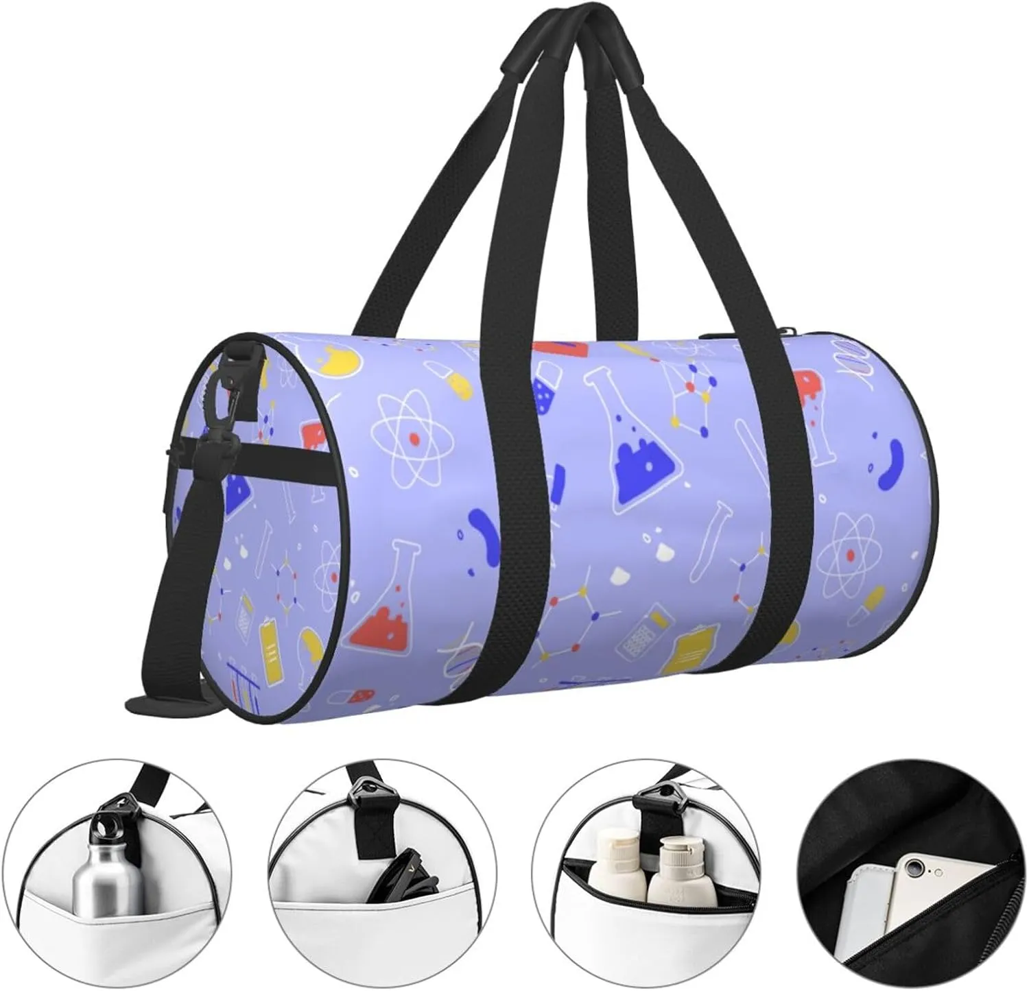 Travel Duffle Bag for Men Women, Science Education Duffle Bags for Sport Gym Overnight Luggage