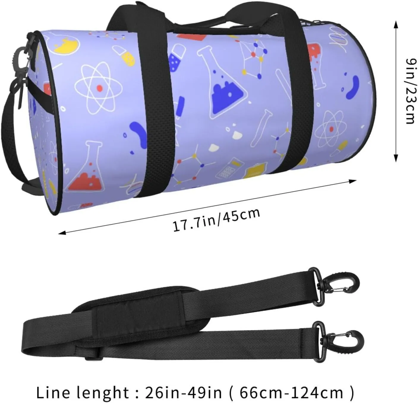 Travel Duffle Bag for Men Women, Science Education Duffle Bags for Sport Gym Overnight Luggage