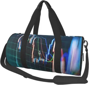 Travel Duffle Bag for Men Women, Trade Stock Market Duffle Bags for Sport Gym Overnight Luggage