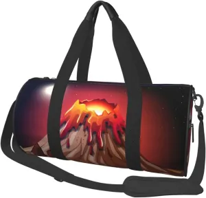Travel Duffle Bag for Men Women, Volcano Eruption Duffle Bags for Sport Gym Overnight Luggage