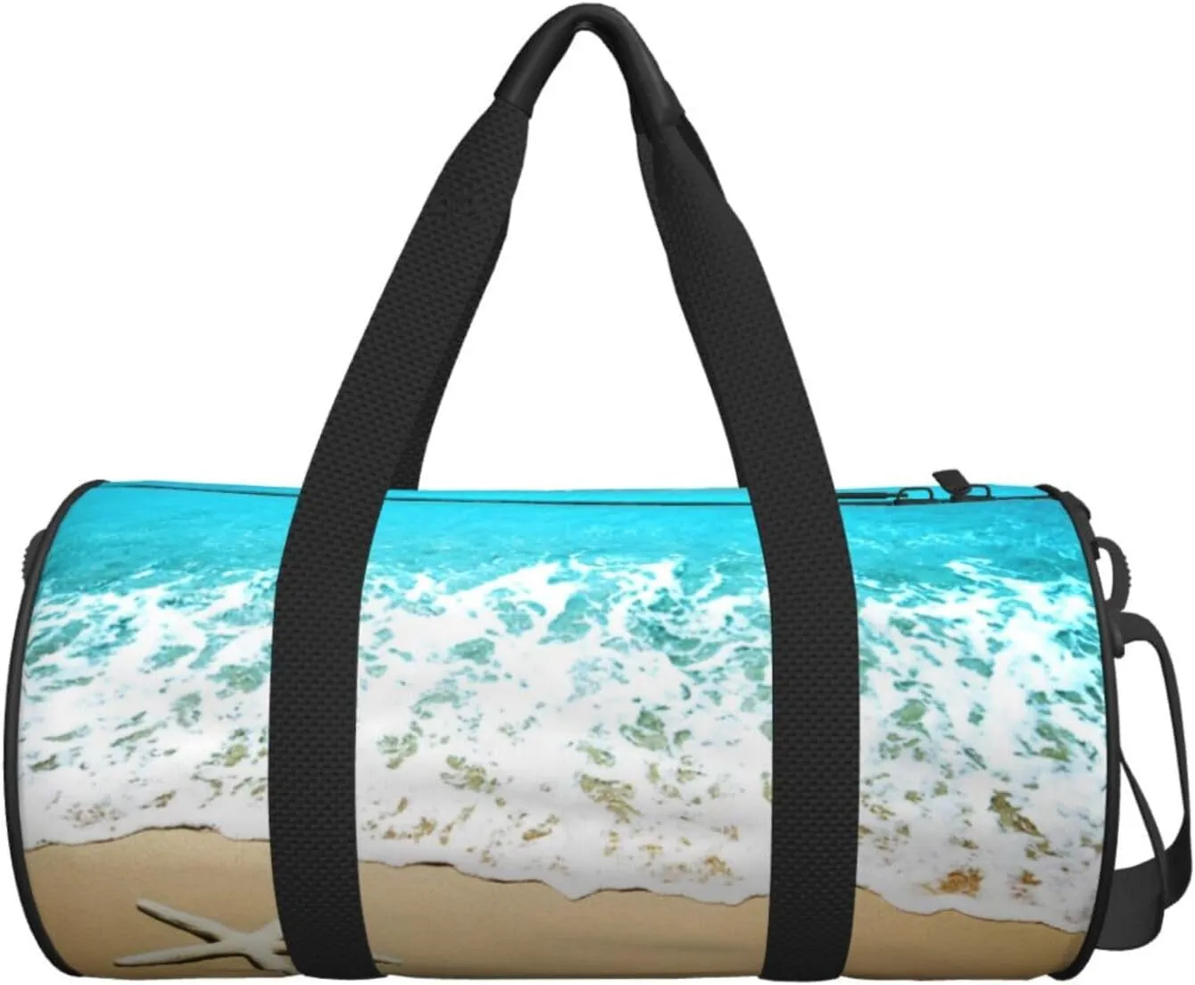 Travel Duffle Bag for Men Women, Wave Starfish Beach Sand Duffle Bags for Sport Gym Overnight Luggage