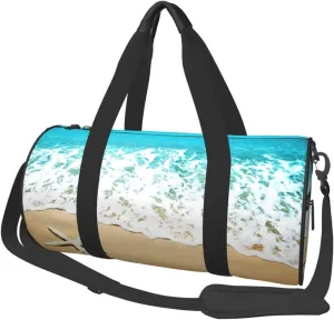 Travel Duffle Bag for Men Women, Wave Starfish Beach Sand Duffle Bags for Sport Gym Overnight Luggage