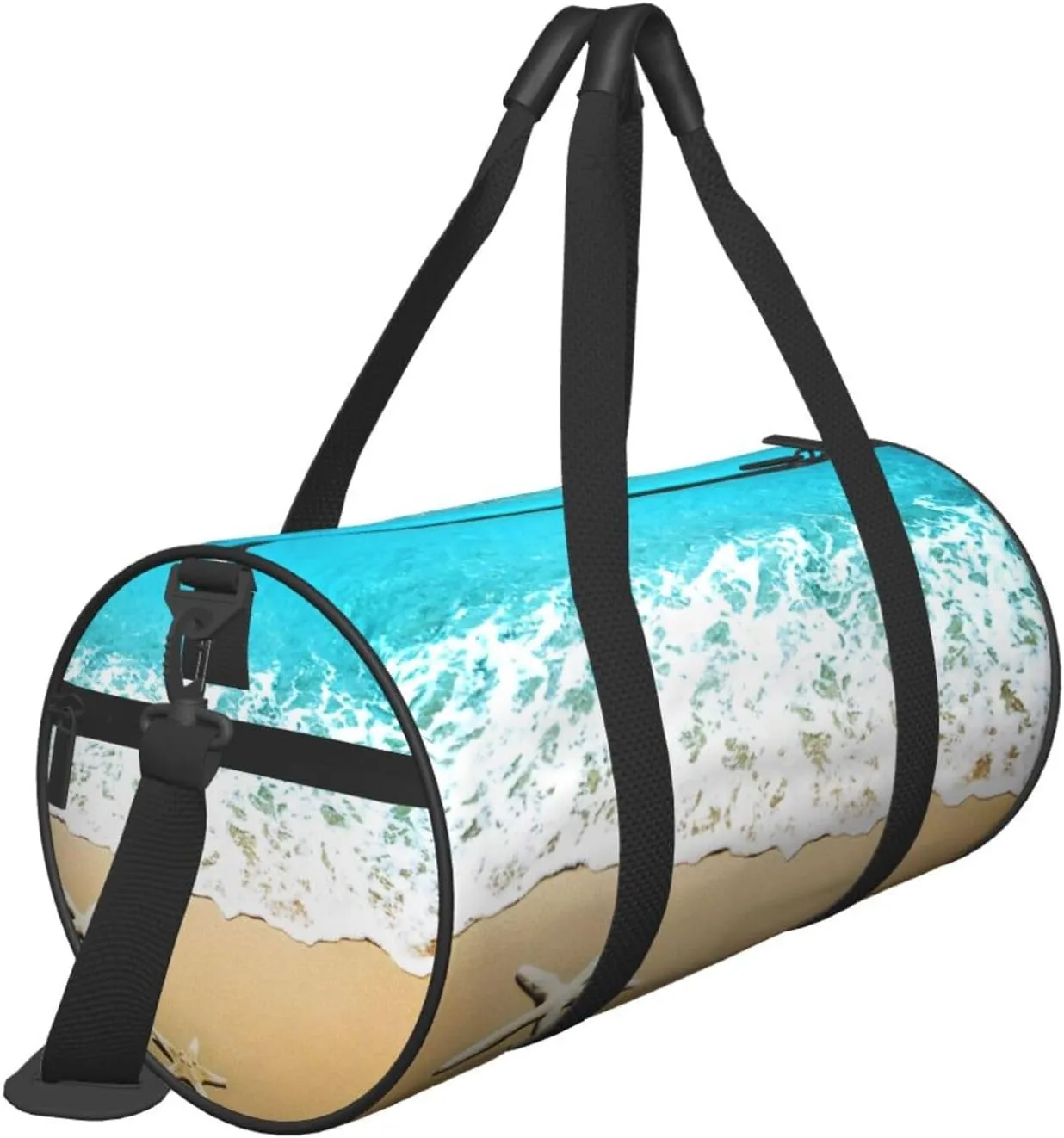 Travel Duffle Bag for Men Women, Wave Starfish Beach Sand Duffle Bags for Sport Gym Overnight Luggage