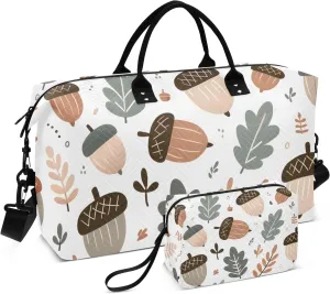 Travel Duffle Bag, Forest Acorn Gender Neutral Gym Bag with Storage Bag Weekender Overnight Bag for Men Women Trip Sports Yoga