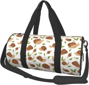 Travel Duffle Bag, Green Leaf Brown Snails Sports Gym Bag for Women Men, Carry On Bag Weekender Overnight Duffel Bag, Personal Item Travel Bag