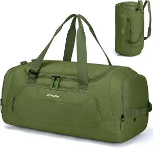 Travel Duffle Bag Men with Shoes Compartment Sports Gym Workout with Wet Pocket 40L Medium 2 In 1 Duffel Backpack for Women Weekender Overnight Bag for Airplane, Green