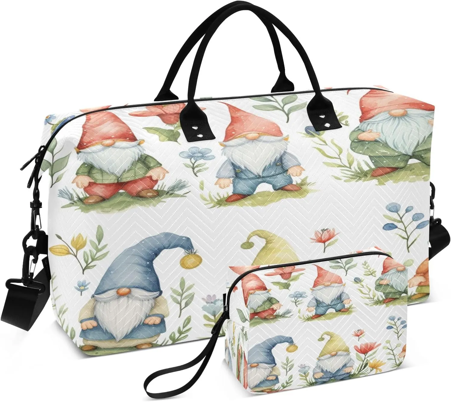 Travel Duffle Bag, Plants Dwarf Gym Bag with Storage Bag Weekender Overnight Bag for Men Women Trip Sports Yoga
