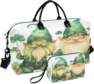 Travel Duffle Bag, Saint Patrick's Day Gnome7 Gym Bag with Storage Bag Weekender Overnight Bag for Men Women Trip Sports Yoga