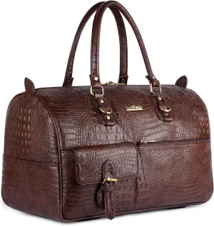 Travel Duffle Bag Unisex Leatherette Bag 34 LTR Soft Sided (Dark Brown) design suitable for both men and women Travel Bag For Gift
