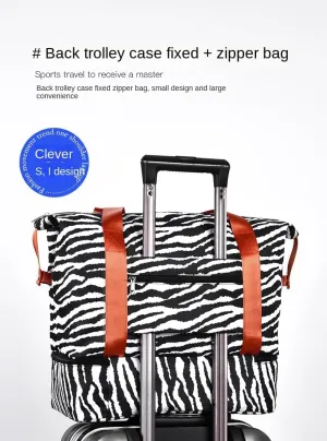 Travel Duffle Bag Waterproof Weekender Bag Carry On Tote Bags for Women, Duffel Bag Sport Gym Bag for Men Women Hospital Bag for Delivery Overnight Bag Luggage Bag (cow)