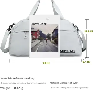 Travel Duffle Bag Waterproof Weekender Bag Carry On Tote Bags for Women, Duffel Bag Sport Gym Bag for Men Women Hospital Bag for Delivery Overnight Bag Luggage Bag (White)