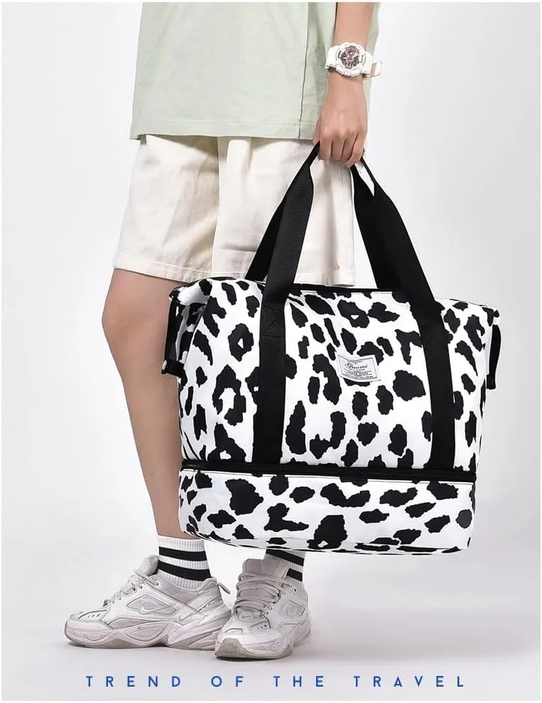 Travel Duffle Bag Waterproof Weekender Bag Carry On Tote Bags for Women, Duffel Bag Sport Gym Bag for Men Women Hospital Bag for Delivery Overnight Bag Luggage Bag (zebra print)