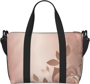 Travel Duffle Bag Weekender Bags for Men Women Adjustable Large Capacity Weekender Overnight Bag Carry On Tote Bags Waterproof Sport Gym Bag for Travel Yoga, Rose Gold Wallpaper, One Size