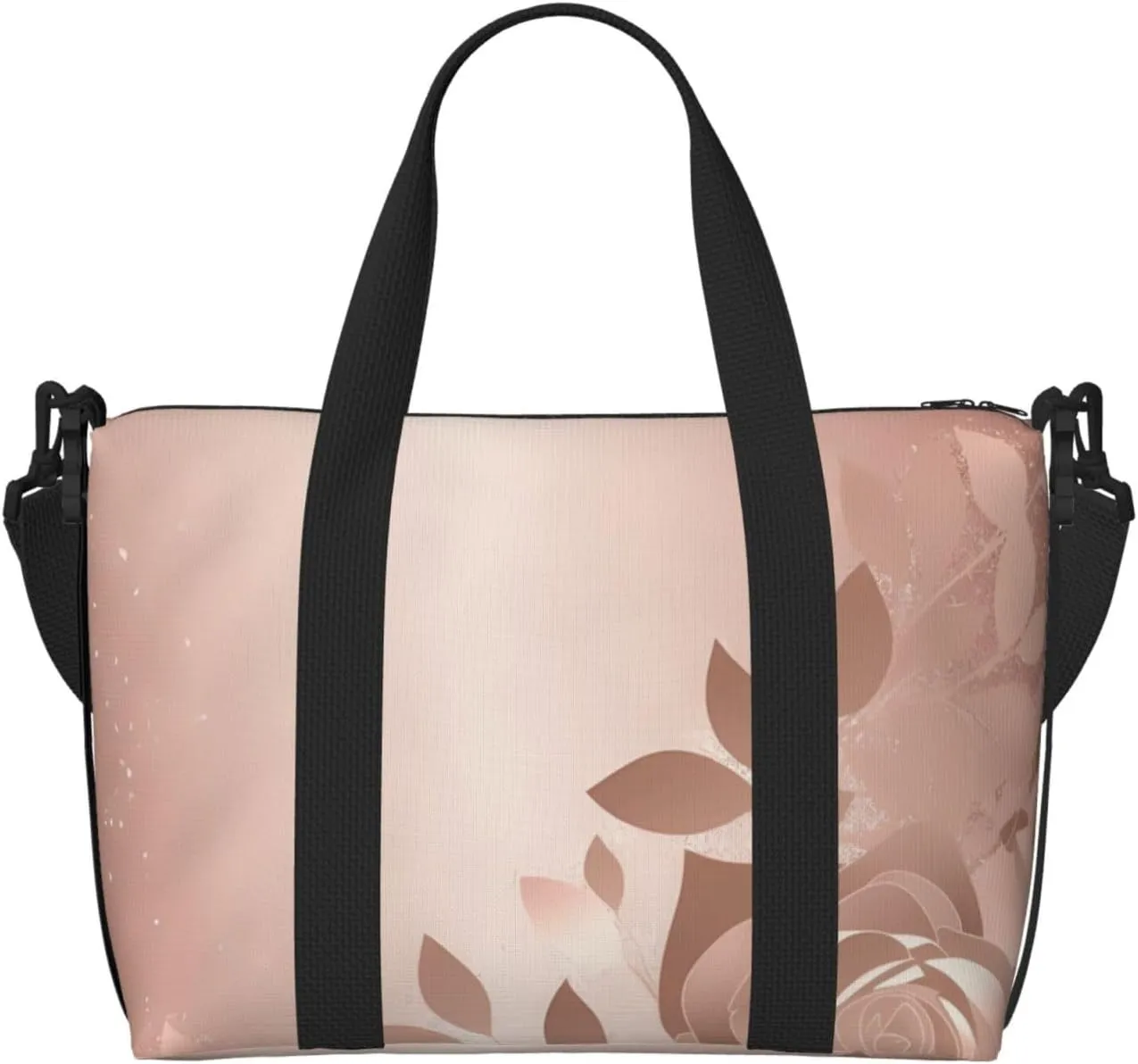 Travel Duffle Bag Weekender Bags for Men Women Adjustable Large Capacity Weekender Overnight Bag Carry On Tote Bags Waterproof Sport Gym Bag for Travel Yoga, Rose Gold Wallpaper, One Size