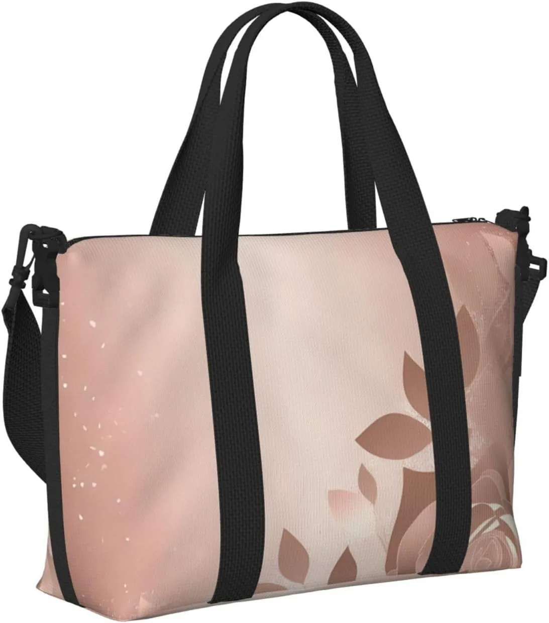 Travel Duffle Bag Weekender Bags for Men Women Adjustable Large Capacity Weekender Overnight Bag Carry On Tote Bags Waterproof Sport Gym Bag for Travel Yoga, Rose Gold Wallpaper, One Size