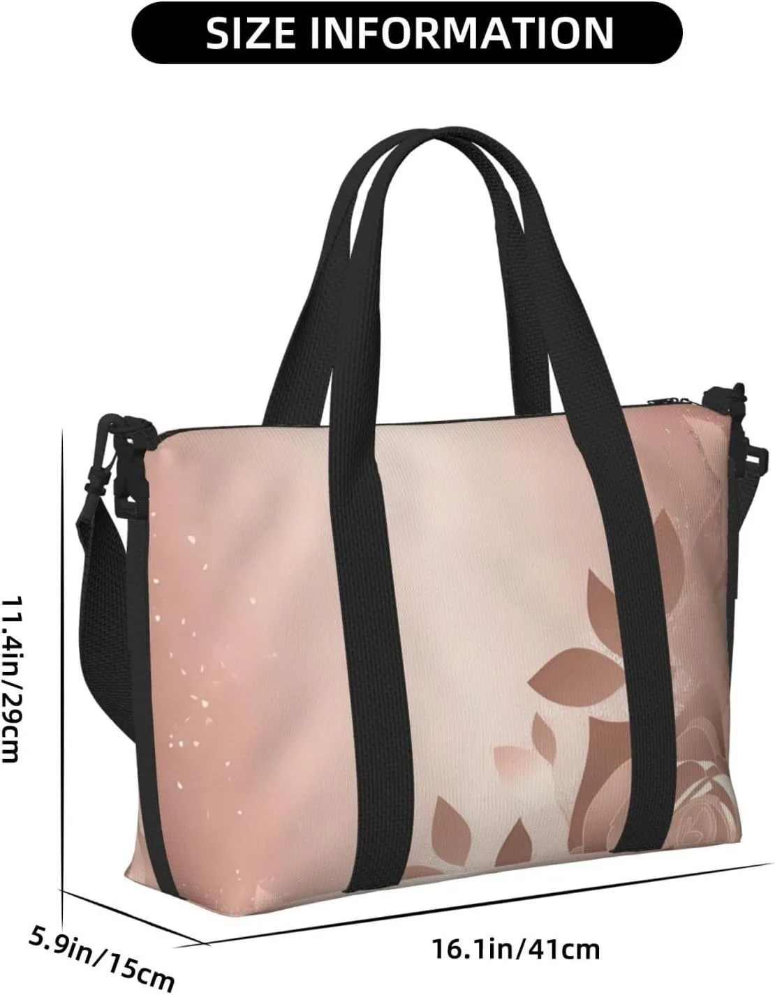 Travel Duffle Bag Weekender Bags for Men Women Adjustable Large Capacity Weekender Overnight Bag Carry On Tote Bags Waterproof Sport Gym Bag for Travel Yoga, Rose Gold Wallpaper, One Size