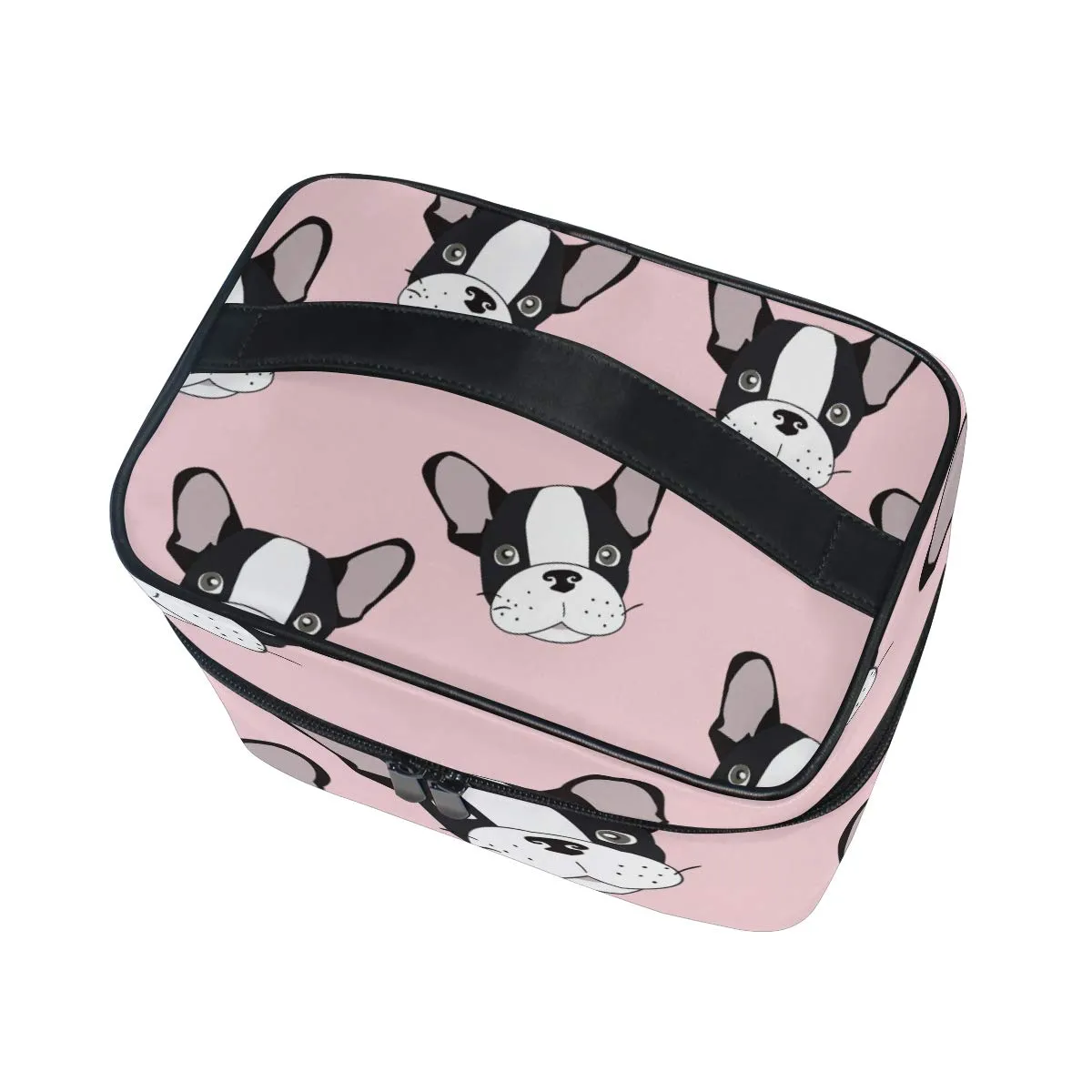 Travel Makeup Bags French Bulldog Big Cosmetic Case Organizer Portable Artist Storage Bag