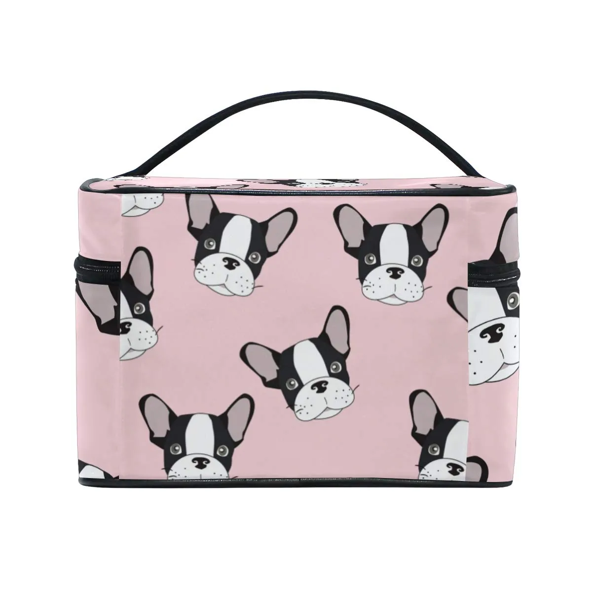 Travel Makeup Bags French Bulldog Big Cosmetic Case Organizer Portable Artist Storage Bag