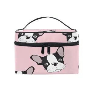 Travel Makeup Bags French Bulldog Big Cosmetic Case Organizer Portable Artist Storage Bag