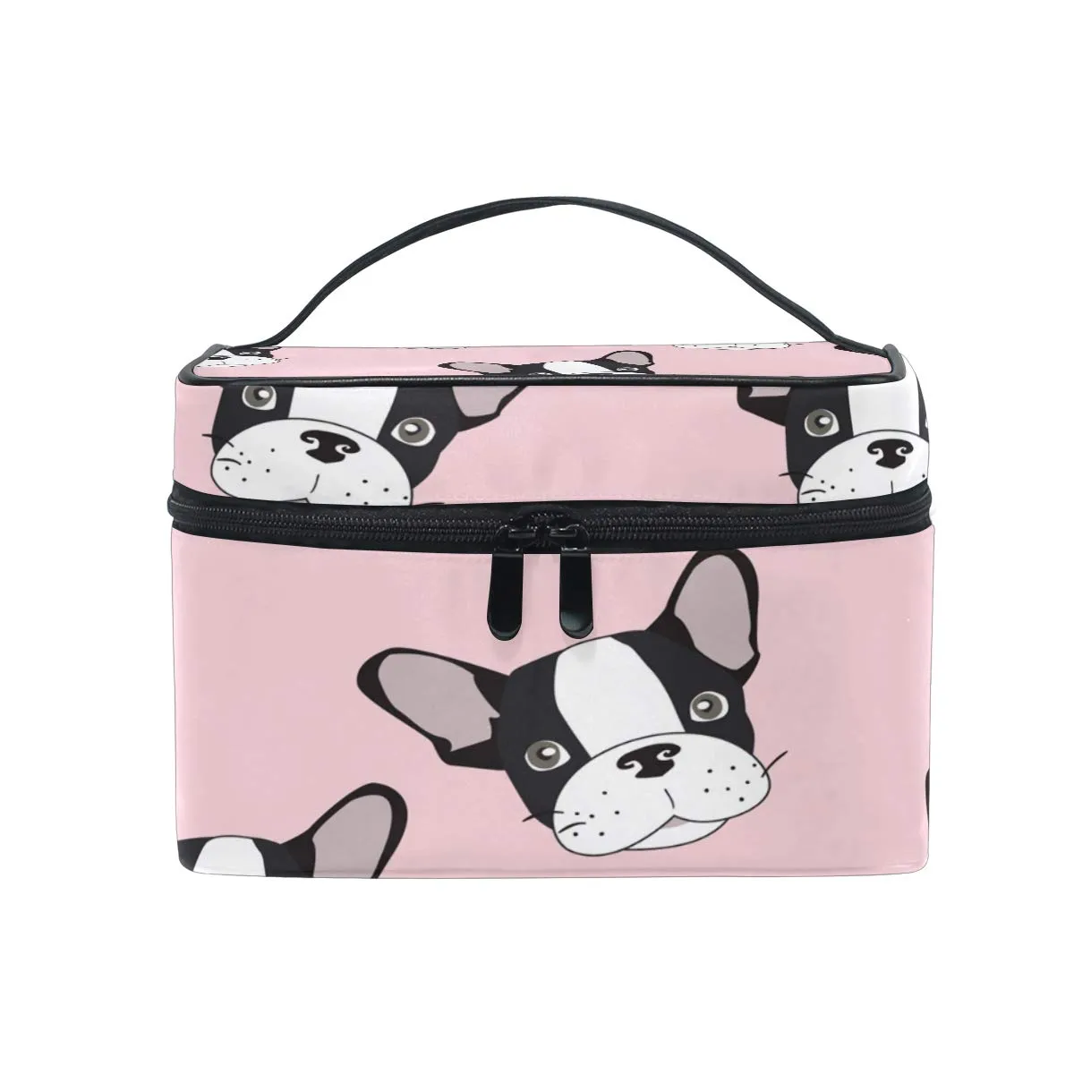 Travel Makeup Bags French Bulldog Big Cosmetic Case Organizer Portable Artist Storage Bag