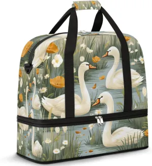Travel Weekend Bag Goose Sports Tote Gym Bags for Women Men, Goose Swimming Shoulder Weekender Overnight Bag with Shoes