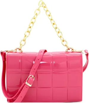 Trendeology Chain Accent Woven Effect Jelly 2-Way Shoulder Bag Crossbody