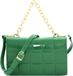 Trendeology Chain Accent Woven Effect Jelly 2-Way Shoulder Bag Crossbody