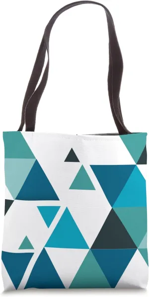 Triangle Blue Geometric Polygon Tote Bag