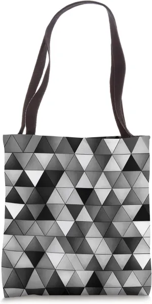 Triangle Polygon Black & White Geometric Tote Bag