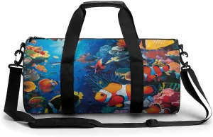 Tropical Fish Ocean Coral Reef Gym Bag for Men Women Duffle Bags Travel Tote