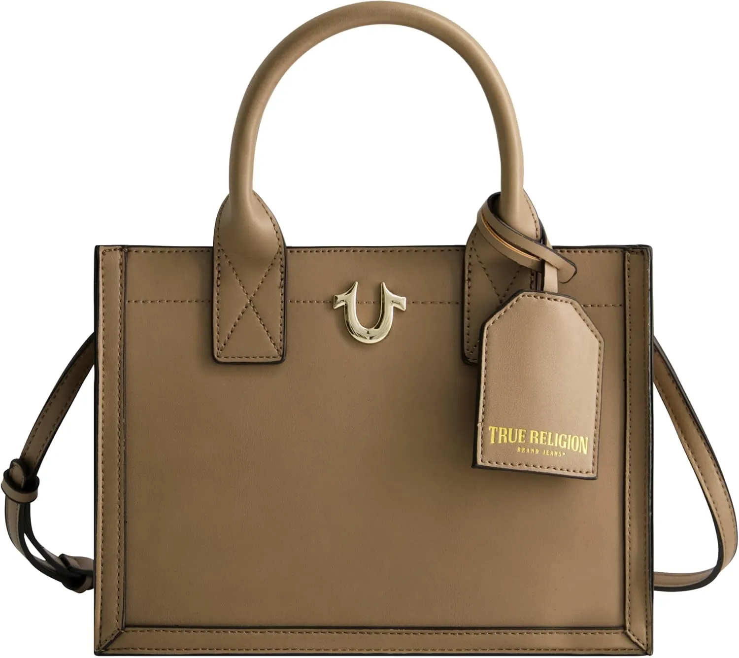 True Religion Tote, Women's Medium Travel Bag with Adjustable Strap and Horseshoe Logo