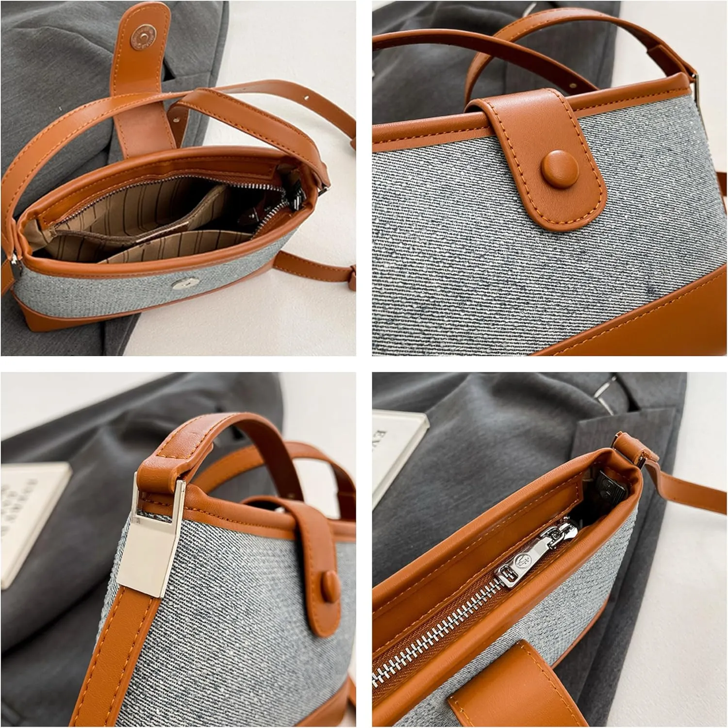 Underarm Color Contrast Small Square Bag Simple Purse Casual Shoulder Bag Faux Leather Crossbody Handbag