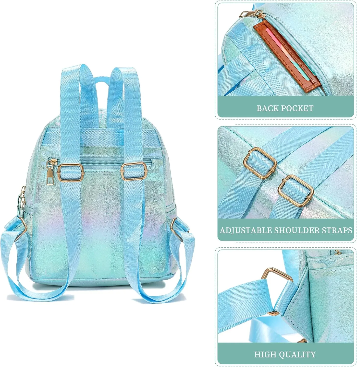 Unicorn Mini Backpack Girls Unicorn Bags Childrens (Blue)