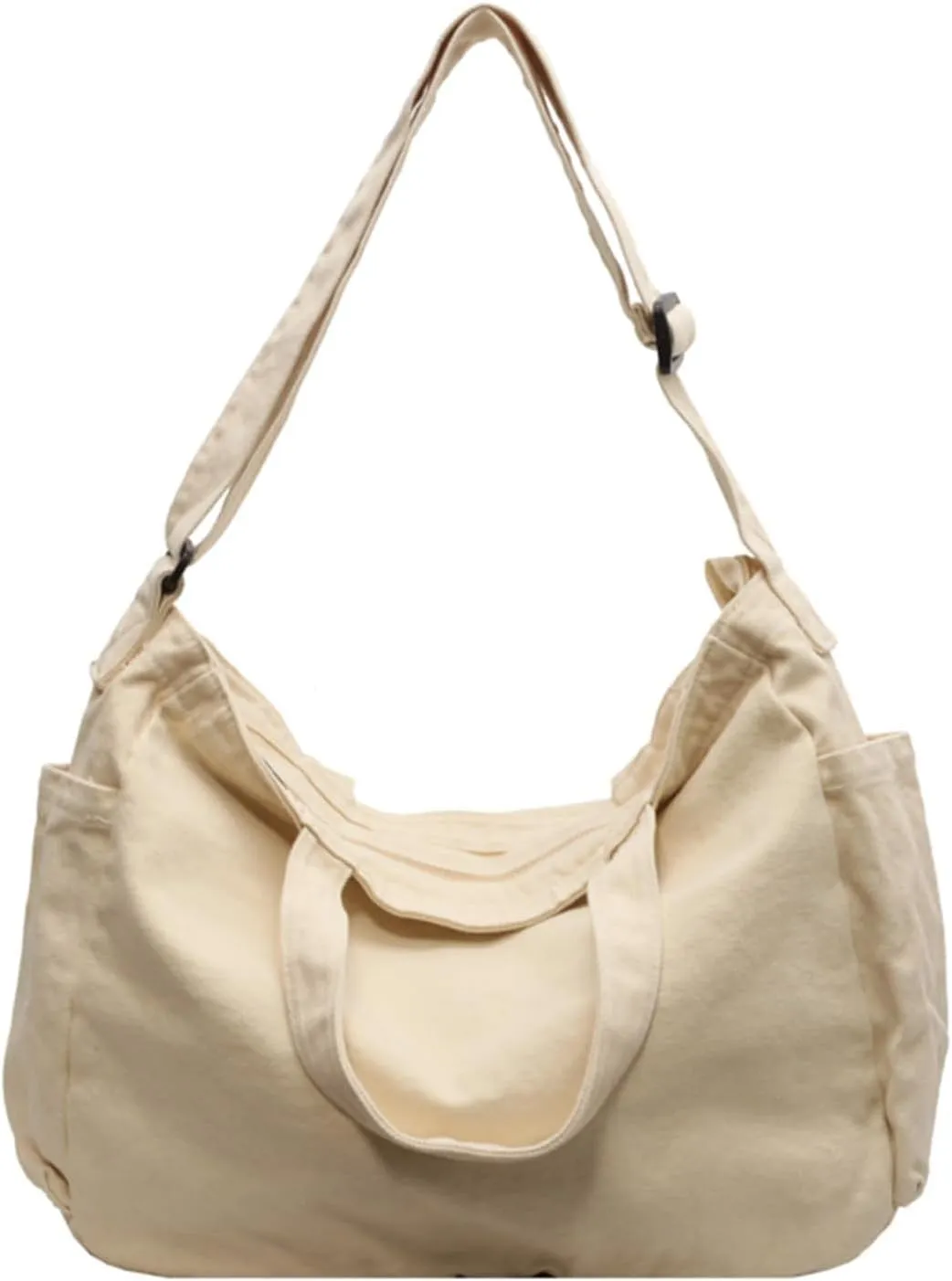 Unisex Canvas Shoulder Bag - Ladies Fashion Shopper for Everyday/Office/School/Travel