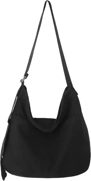 Unisex Shoulder Bag Canvas Bag Oxford Shoulder Bag Ladies Shopper Bag for Everyday/Office/School/Travelling