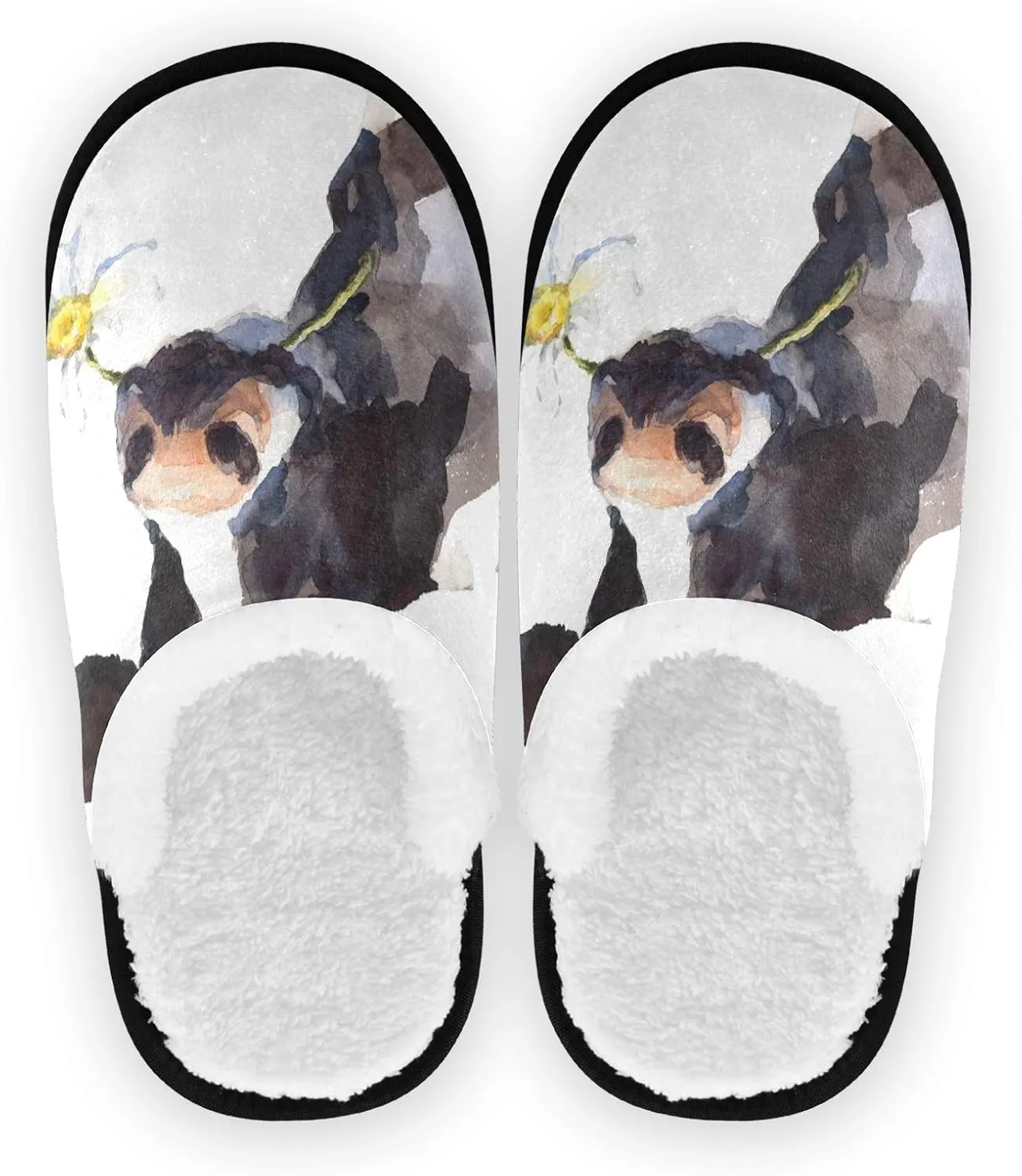 Unisex Slippers Fuzzy Feet Plush Cotton Slippers Anti-Slip Warm House Shoes M/L