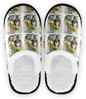 Unisex Slippers Fuzzy Feet Plush Cotton Slippers Anti-Slip Warm House Shoes M/L