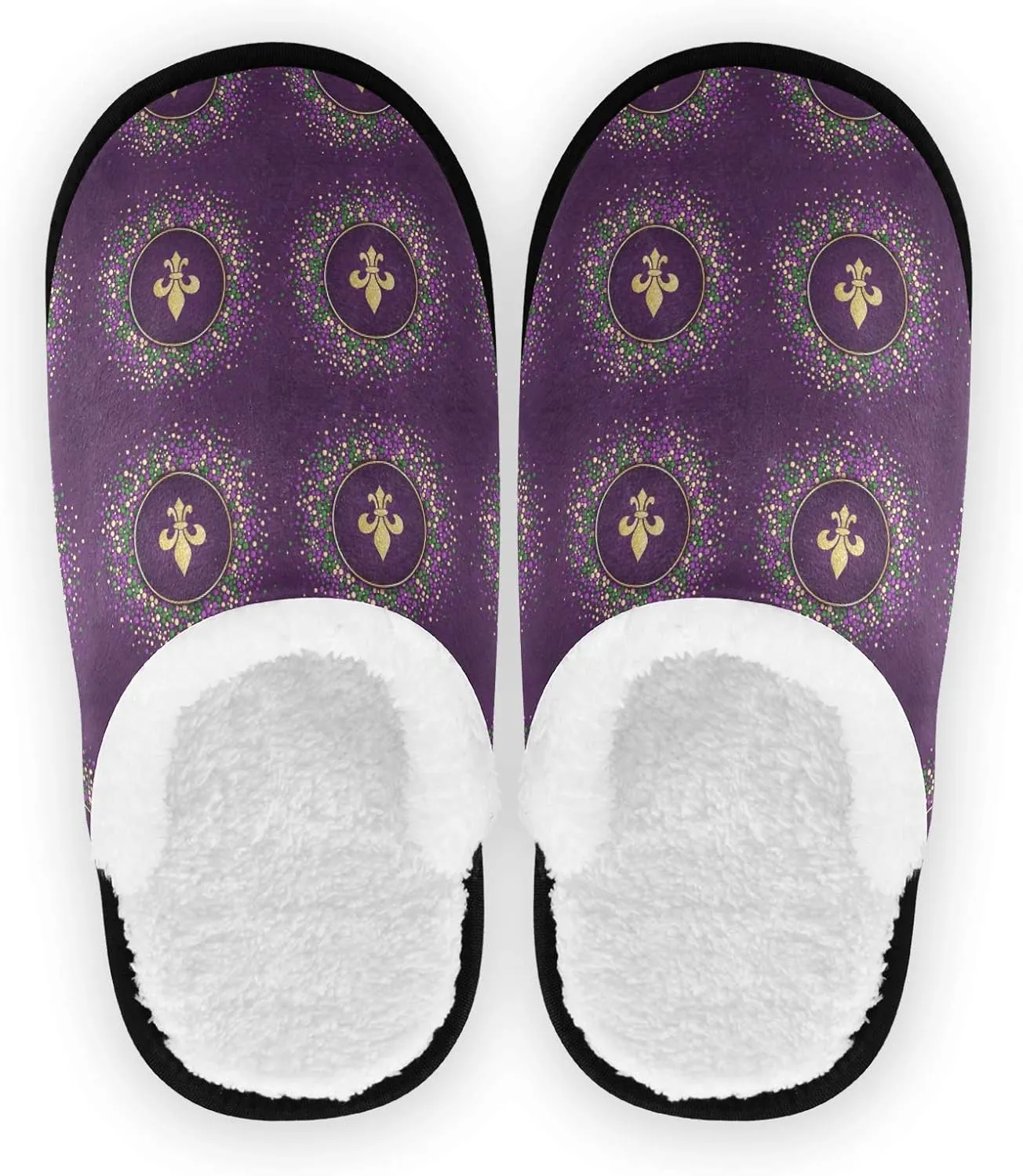 Unisex Slippers Fuzzy Feet Plush Cotton Slippers Anti-Slip Warm House Shoes M/L
