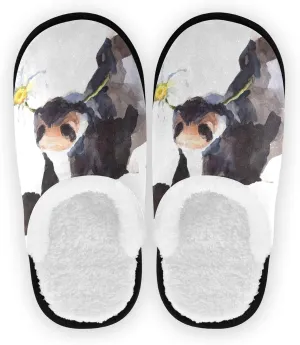 Unisex Slippers Fuzzy Feet Plush Cotton Slippers Anti-Slip Warm House Shoes M/L