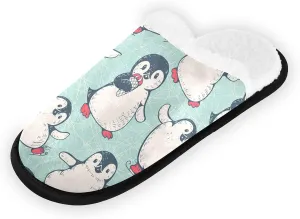 Unisex Slippers Fuzzy Feet Plush Slippers Anti-Slip Warm House Shoes M/L