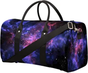 Universe Mysterious Star Travel Duffle Bag Waterproof Foldable Weekender Bags for Women and Men Durable Carry on Overnight Bag with Shoulder Strap Lightweight Sports Gym Tote Bag