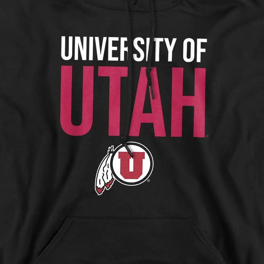University of Utah Official Stacked Unisex Adult Pull-Over Hoodie
