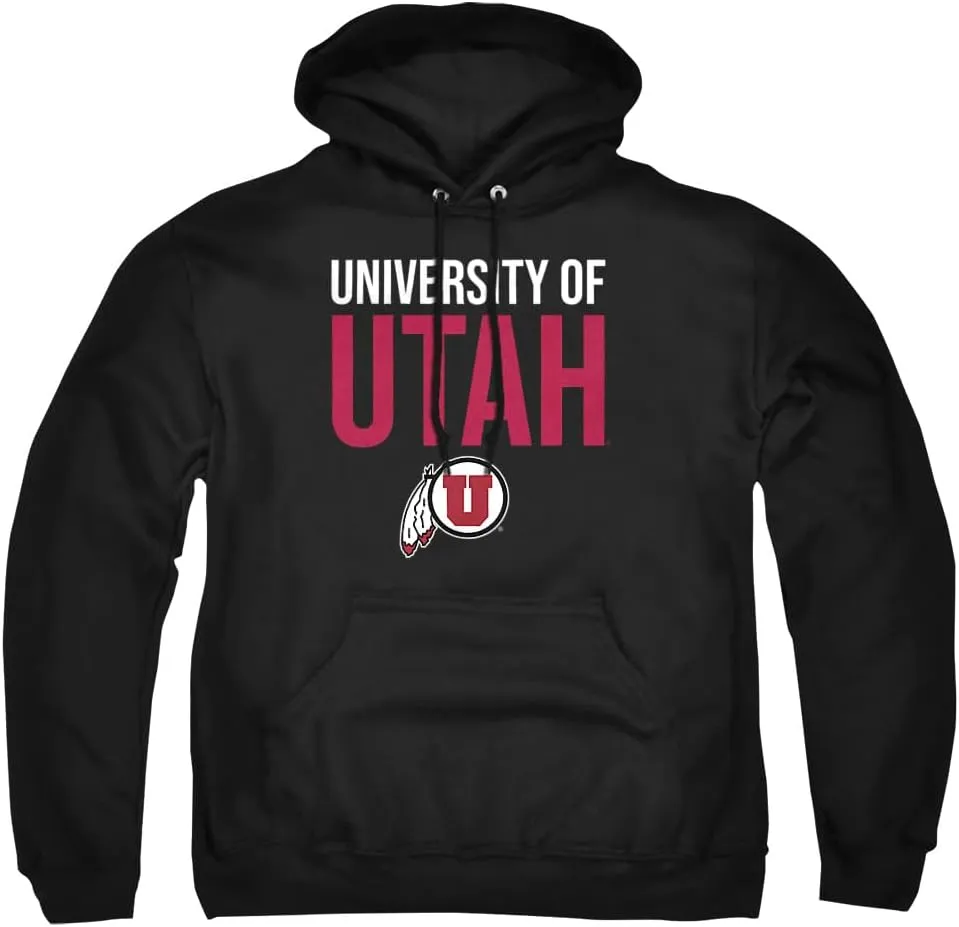 University of Utah Official Stacked Unisex Adult Pull-Over Hoodie