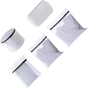 Unomor 5Pcs Delicate Laundry Washing Bags Fine Mesh Net for Washing Machine Intimates Protection Foldable Zippered Design for Travel Home Use