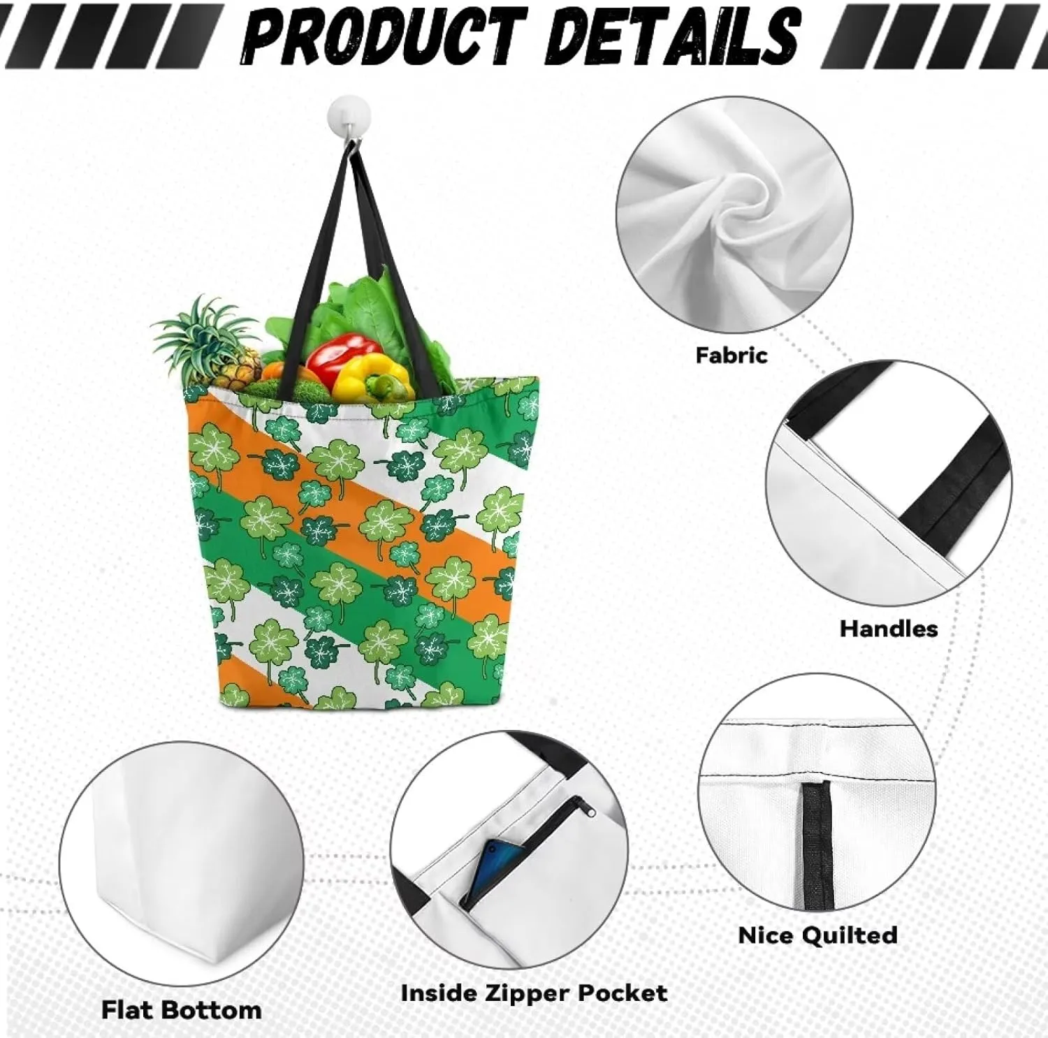 Upetstory Canvas Tote Bag Reusable Shopping Bag Shoulder Handbag for Groceries