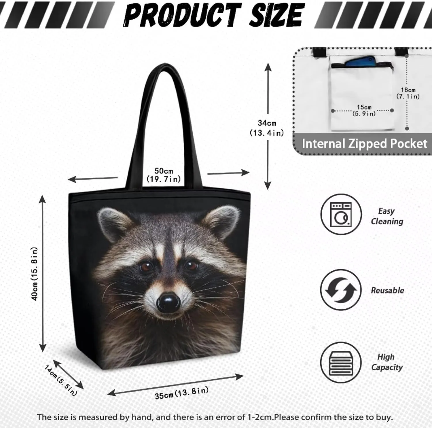 Upetstory Reusable Grocery Shopping Bag Cloth Tote Bags for Adults Teen Girls