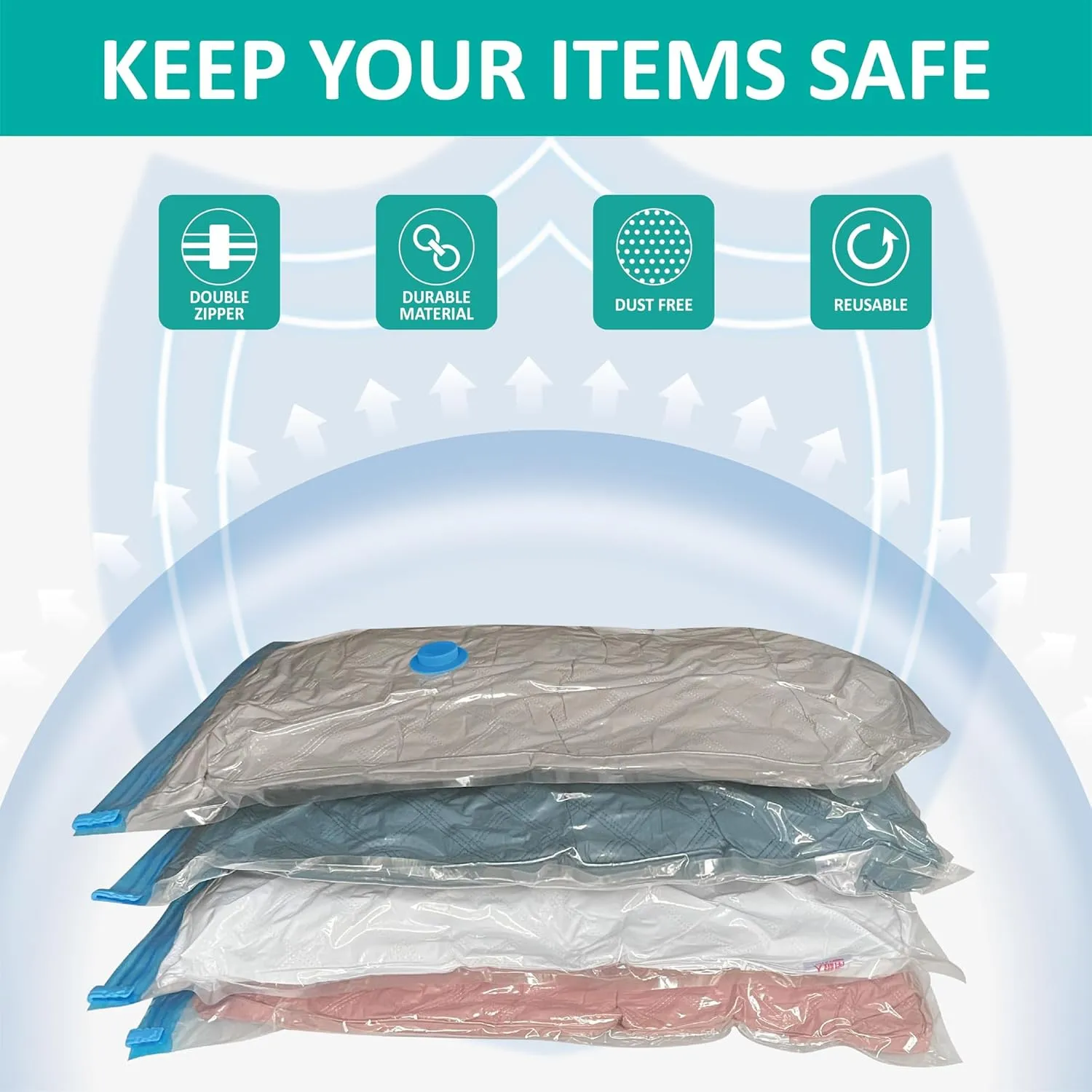 Vacuum Storage Bags with Electric Pump, 14 Pack (3 Jumbo/3 Large/4 Medium/4 Small), Space Saver Bags with Pump, Storage Vacuum Sealed Bags for Clothes, Comforters, Blankets, Bedding