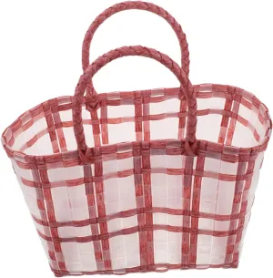 VALICLUD Jelly Basket Bag Stylish Handmade Plastic Tote Handles for Daily Use Outfit Enhancement